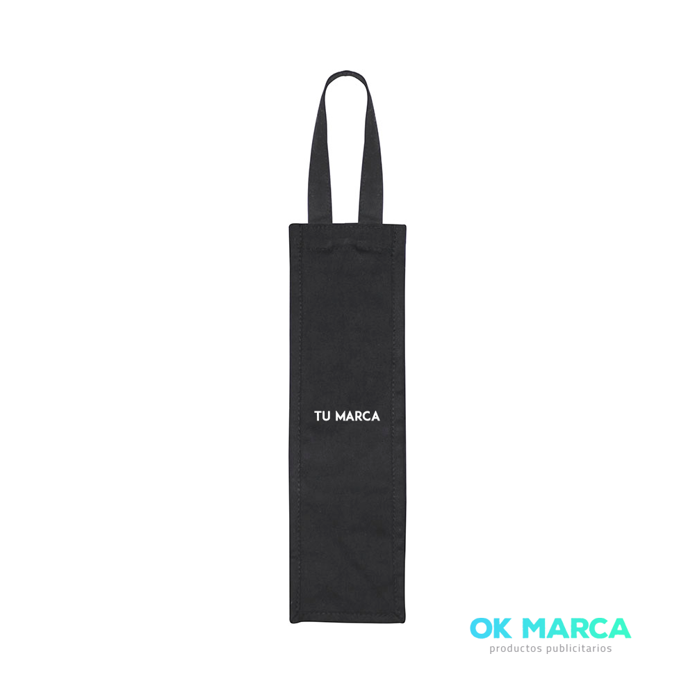 Bolsa Botella de Vino 100% Algodón Canvas Negro