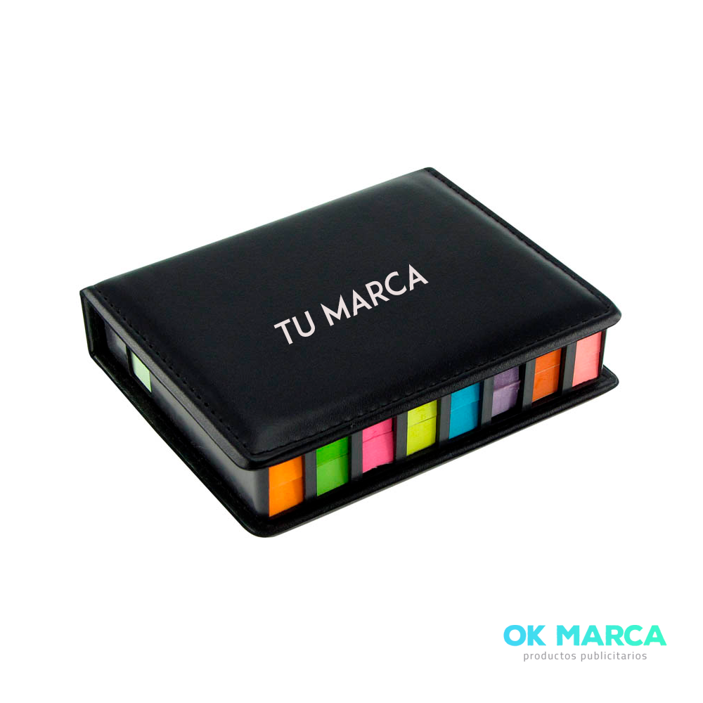 Set de Notas Adhesivas de PU Negro
