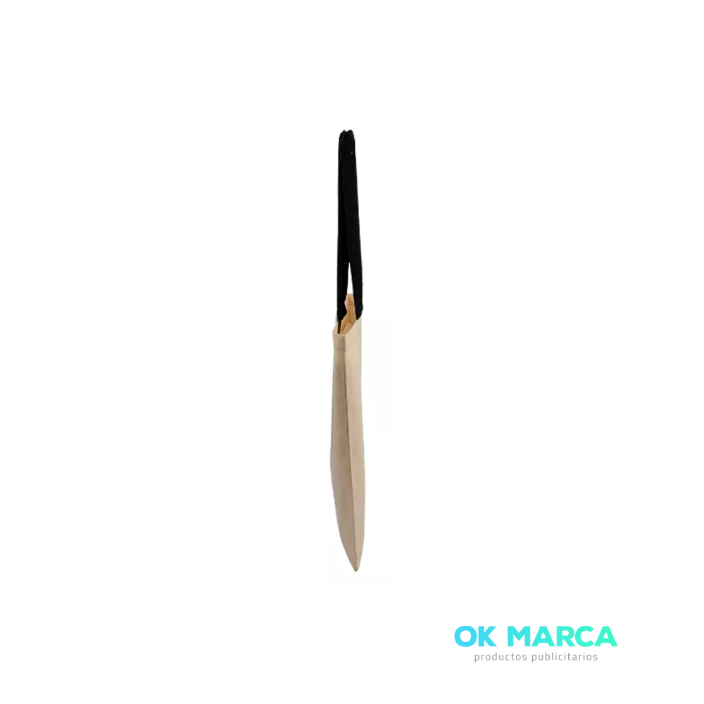 Bolsa de Algodón con manilla negra 42x38cm