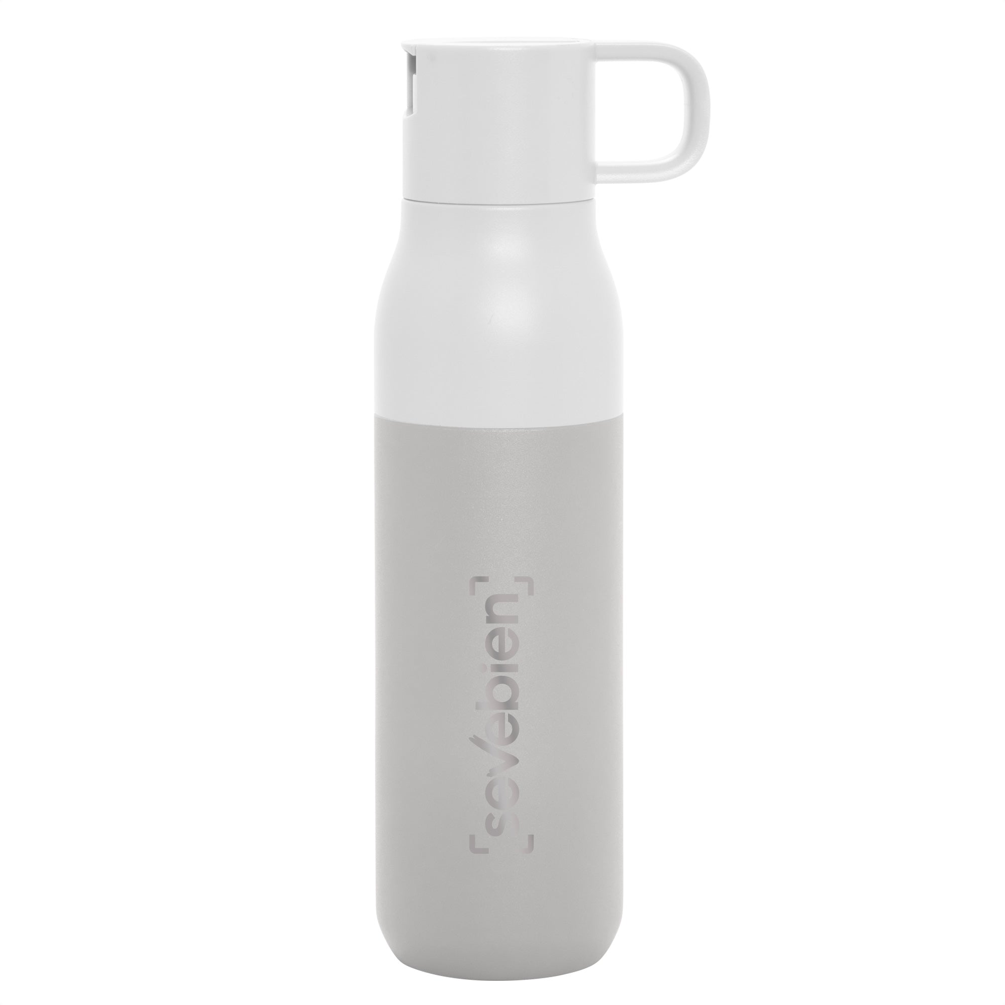 Botella Térmica con Dos Tapas Rolling Top Blanco + Gris