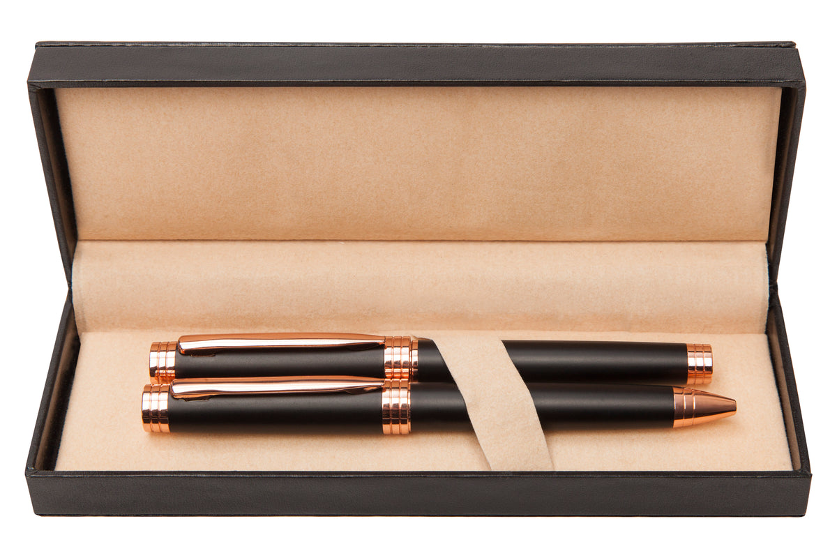 Set de Bolígrafo y Roller Cobra Tinta Azul Negro