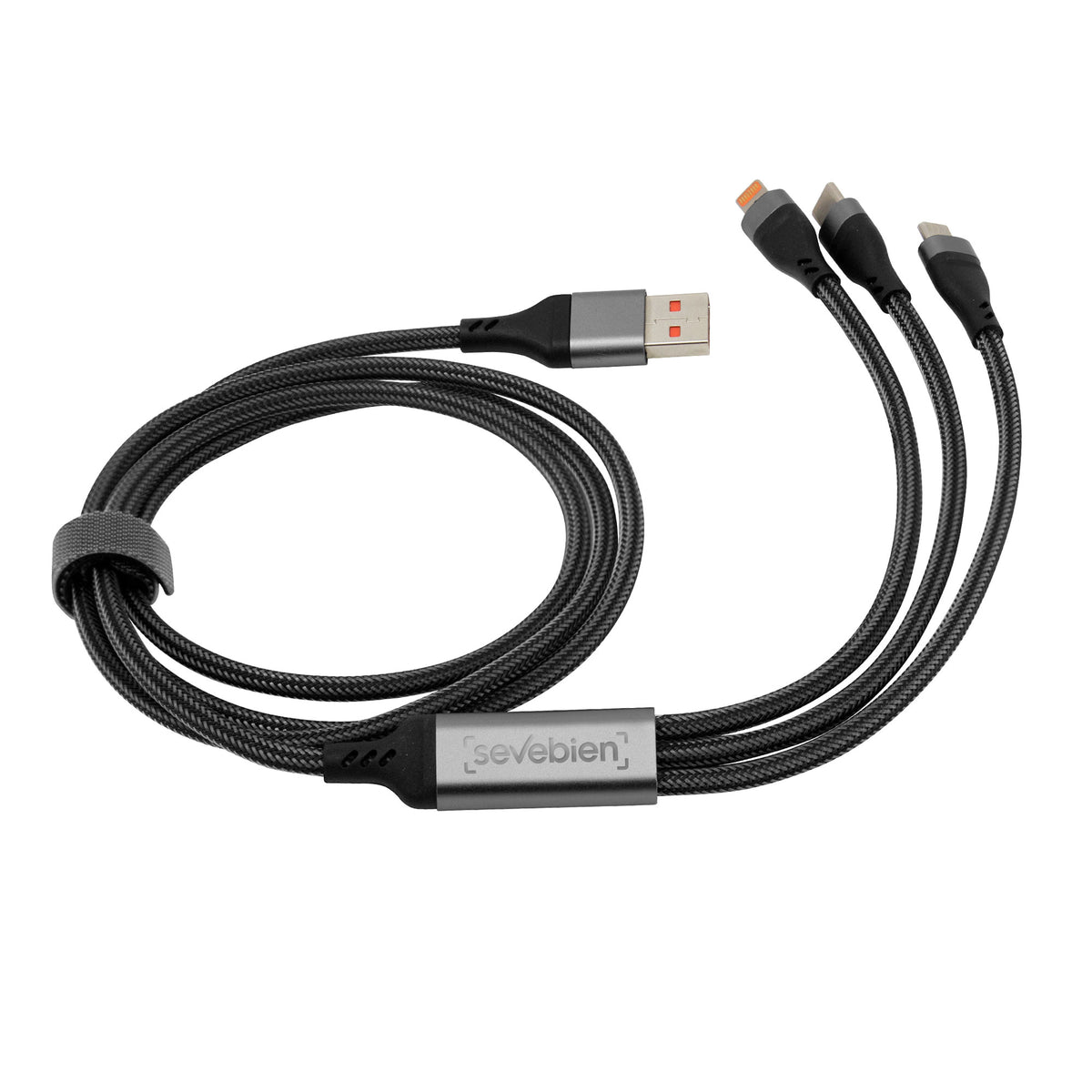 Cable de Carga Rápida Spidy Gris Gun Metal