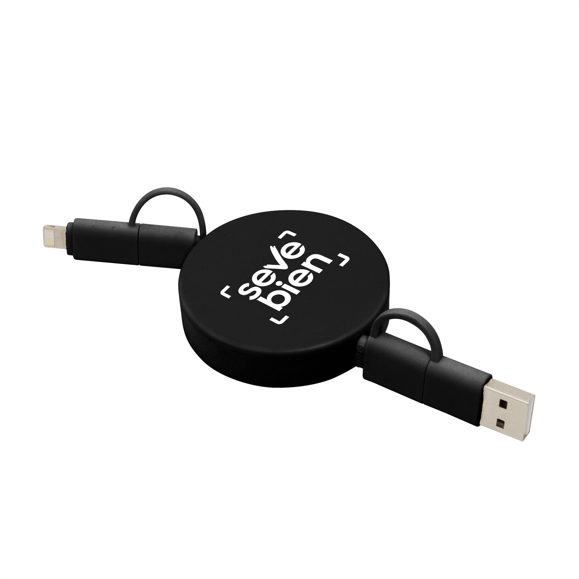 Cable Retráctil de Carga Faster Negro