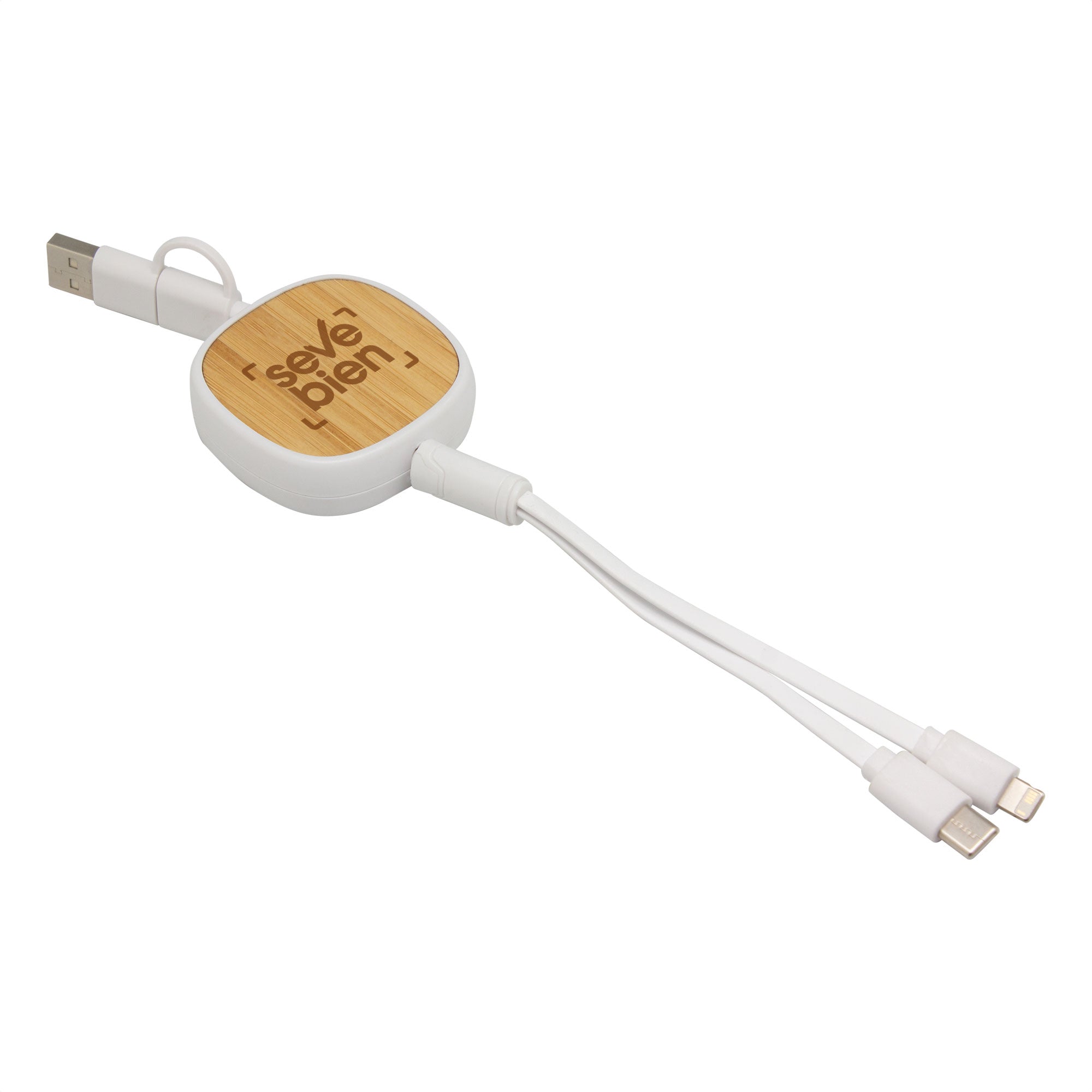 Cable Retráctil de Carga Conny Blanco
